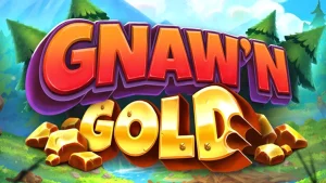 Tampilan visual mesin slot Gnaw’n Gold dengan tema hutan dan karakter berang-berang.